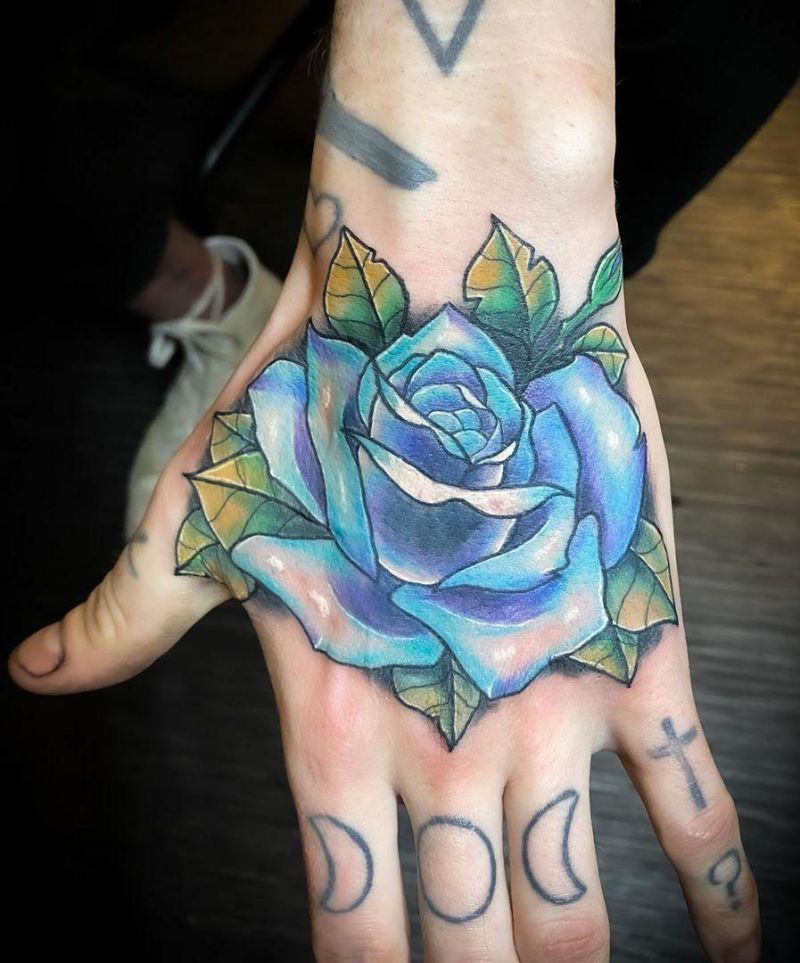 30 Pretty Blue Rose Tattoos You Must Try