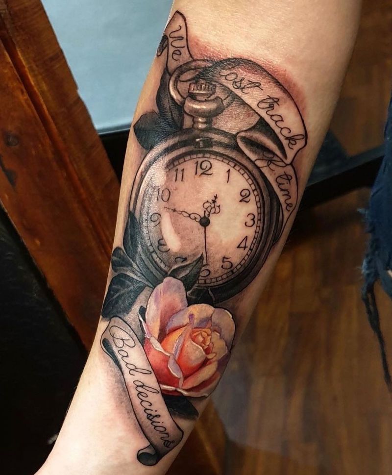 30 Pretty Pocket Watch Tattoos You Must Try