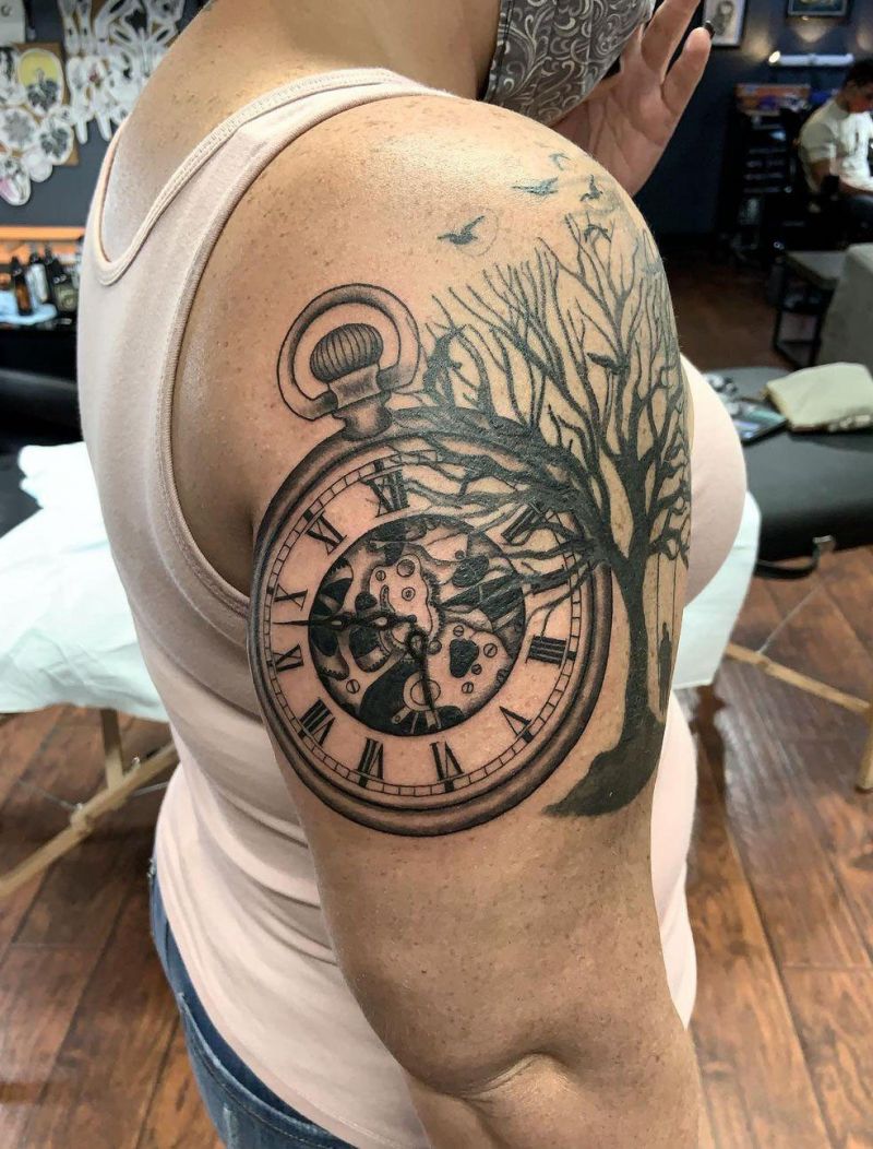 30 Pretty Stopwatch Tattoos You Will Love