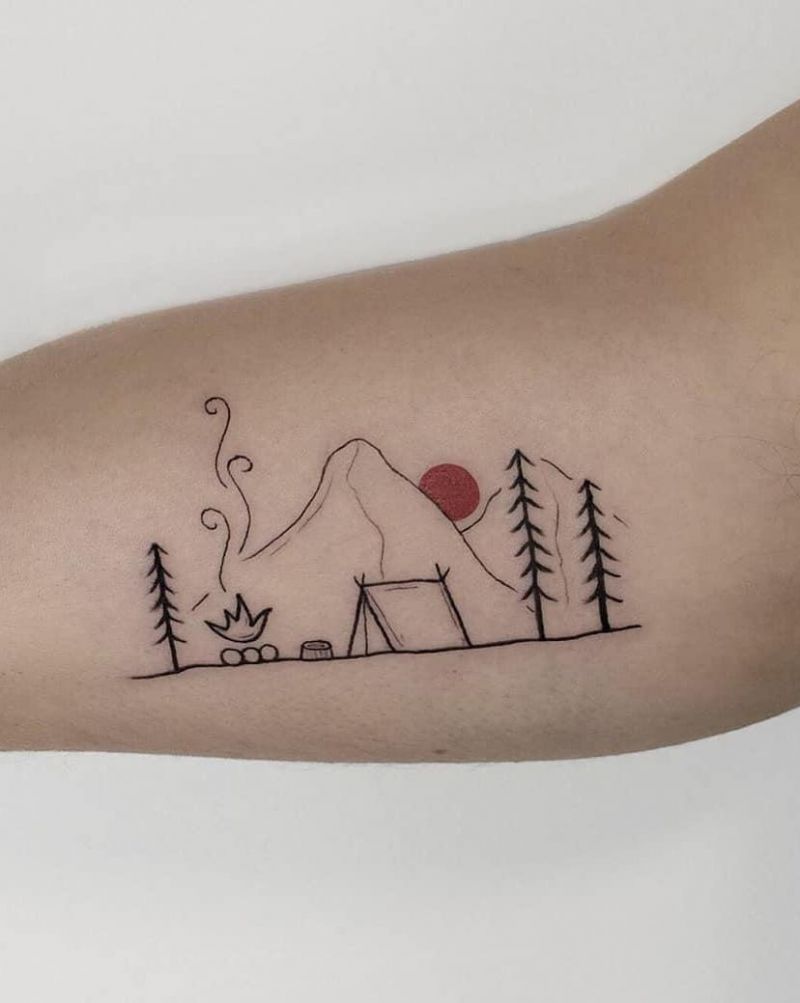 30 Pretty Camp Tattoos You Will Love