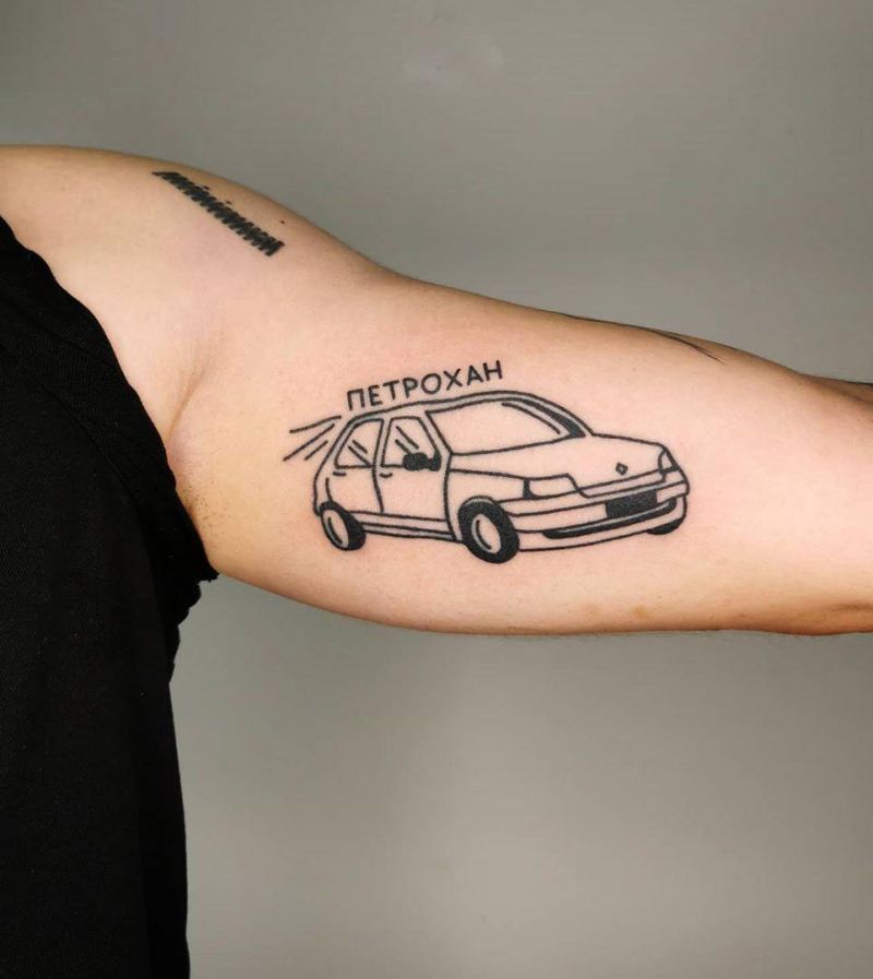 30 Pretty Car Tattoos for Inspiration