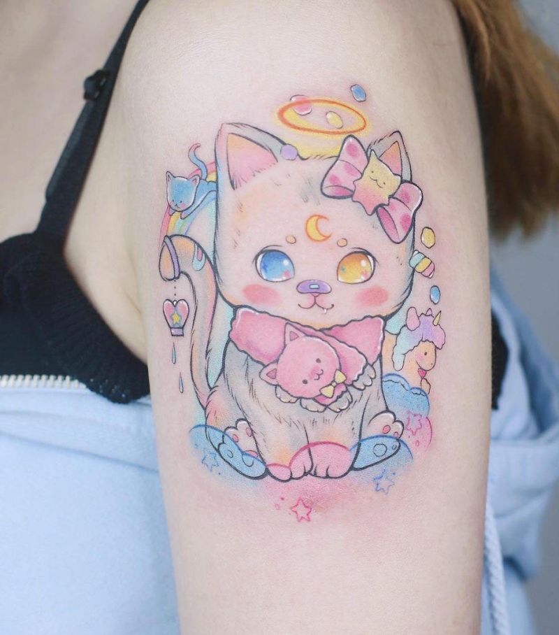 30 Cute Cat Tattoos You Will Love