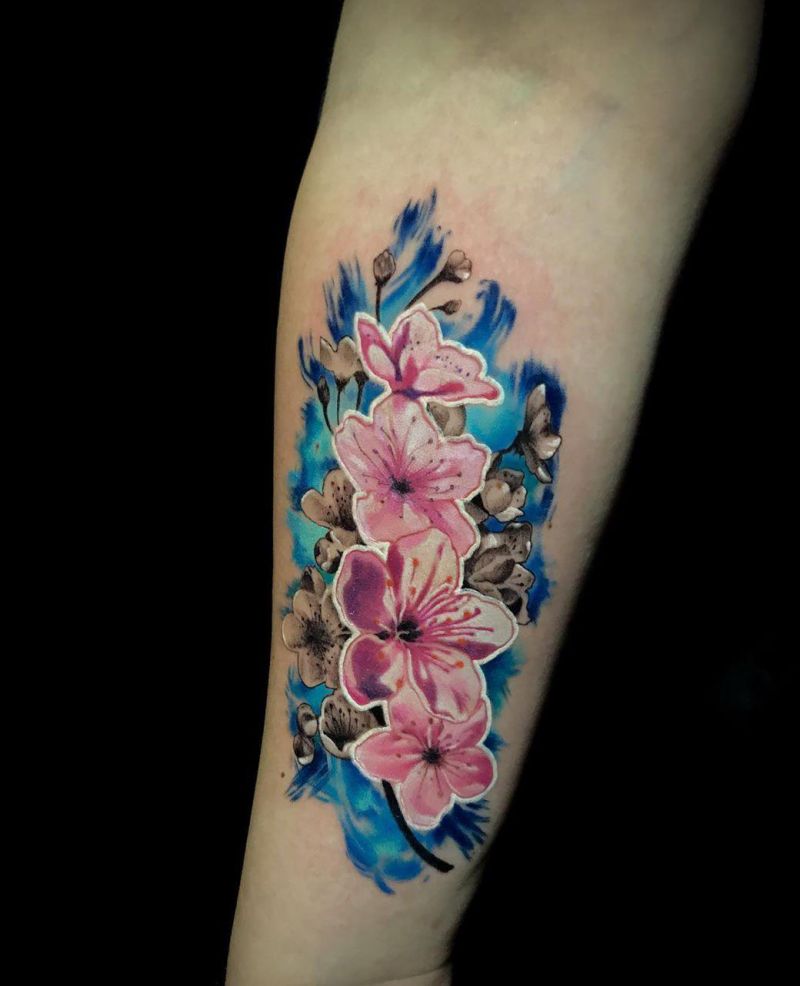 30 Pretty Cherry Blossom Tattoos Make You Charming