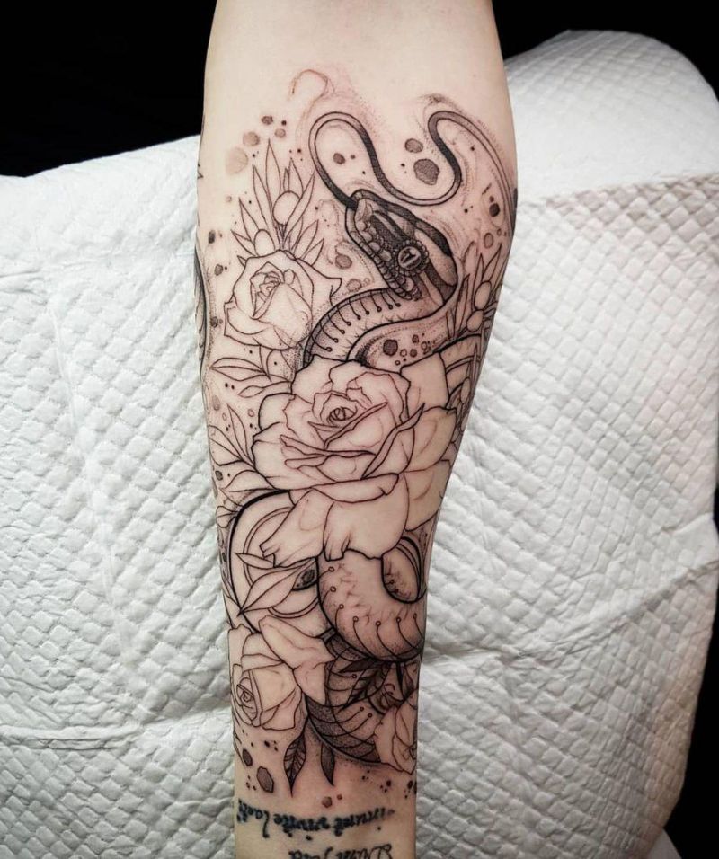 30 Pretty Python Tattoos You Will Love