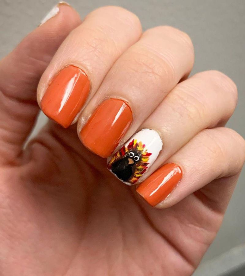 30 Trendy Thanksgiving Turkey Nails