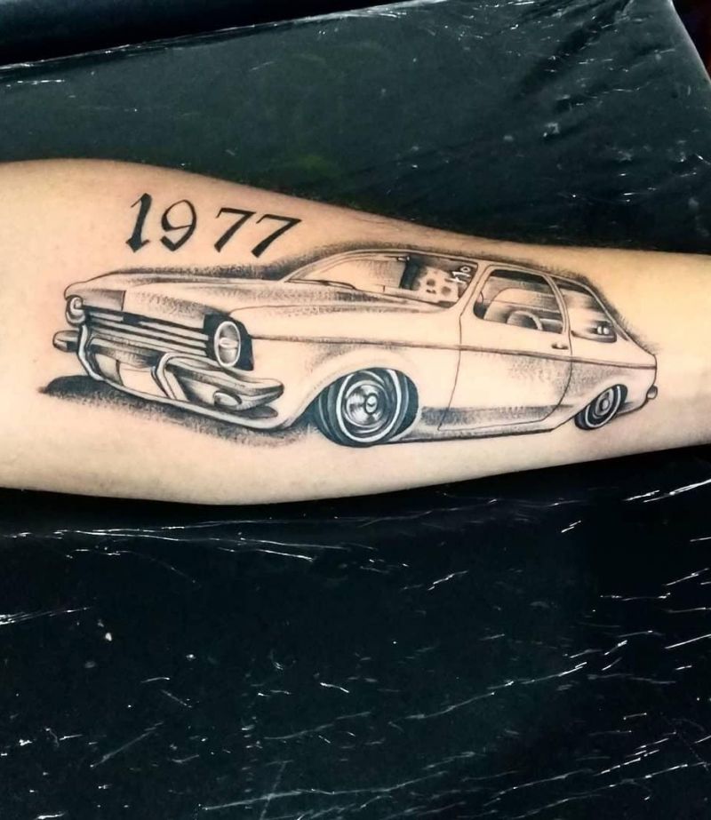 30 Pretty Car Tattoos for Inspiration