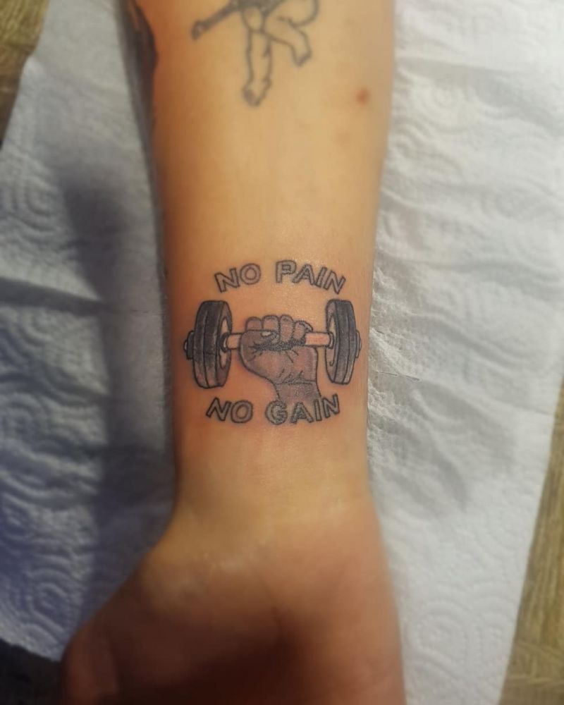 30 Pretty Dumbbell Tattoos to Inspire You