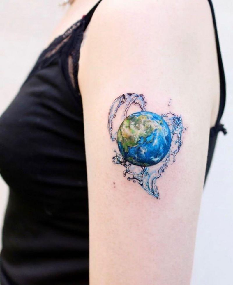 30 Pretty Earth Tattoos to Inspire You