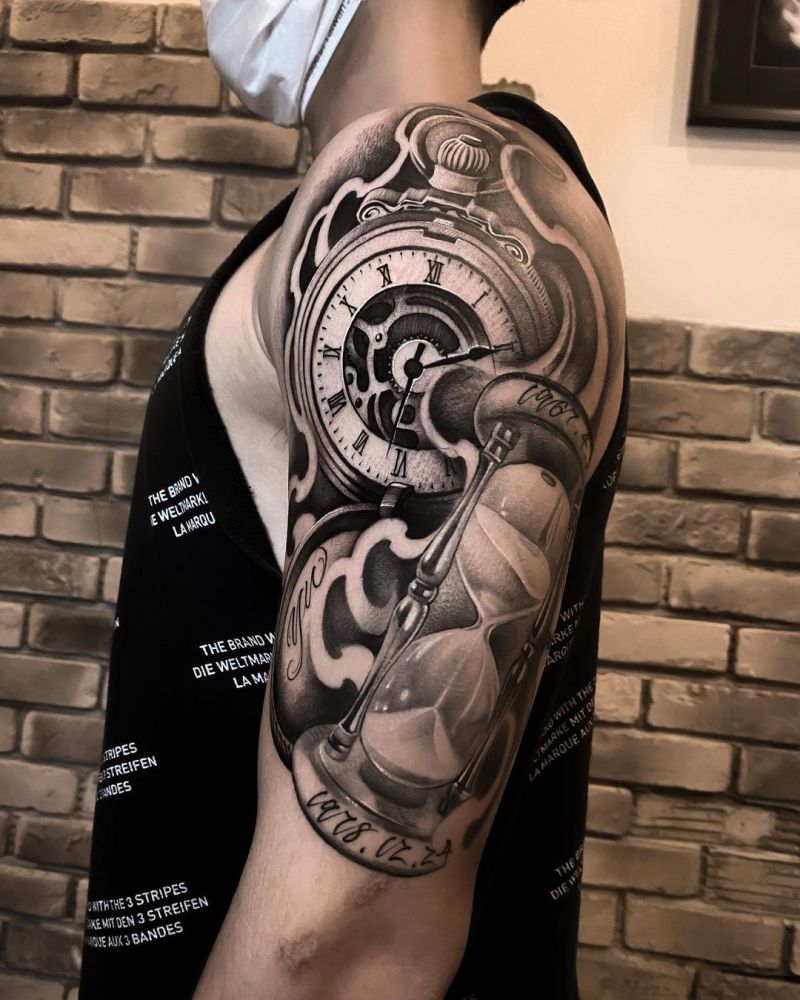 30 Pretty Pocket Watch Tattoos You Must Try