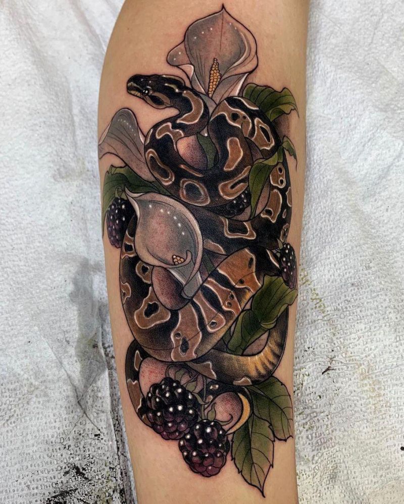 30 Pretty Python Tattoos You Will Love