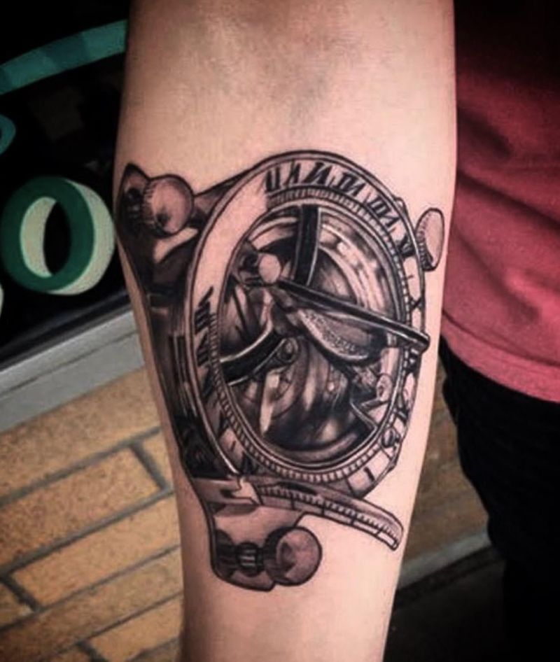 30 Amazing Sundial Tattoos to Inspire You