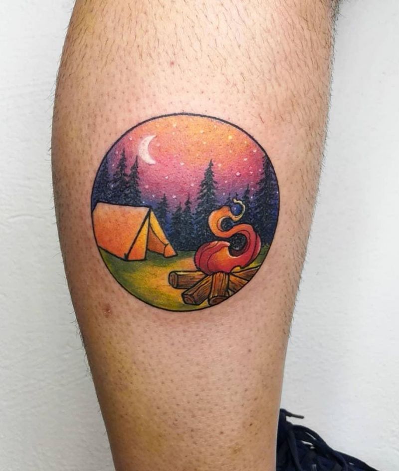 30 Pretty Camp Tattoos You Will Love