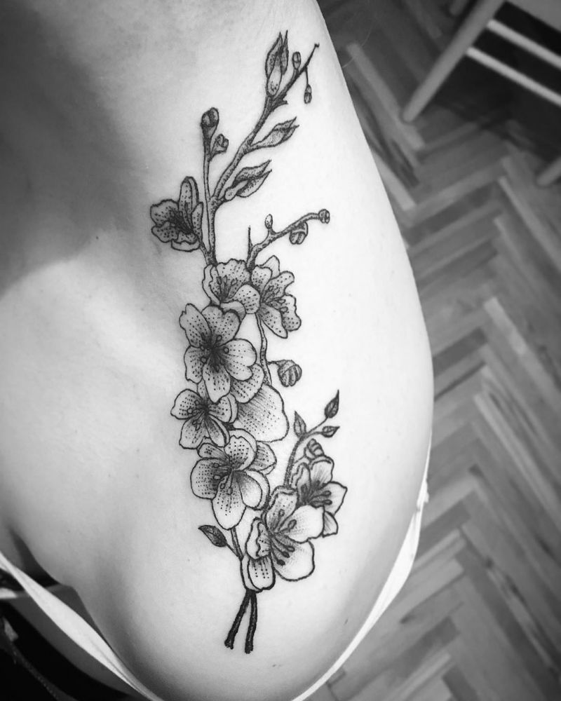 30 Pretty Cherry Blossom Tattoos Make You Charming