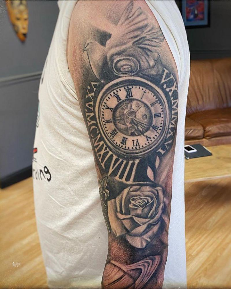 30 Pretty Stopwatch Tattoos You Will Love