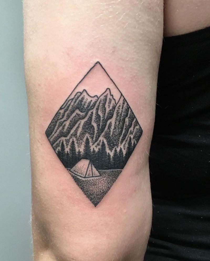 30 Pretty Camp Tattoos You Will Love