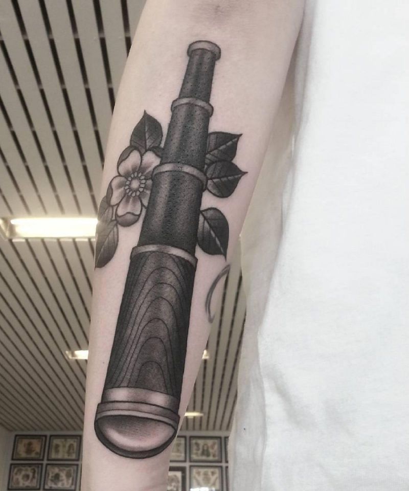 30 Pretty Telescope Tattoos You Will Love