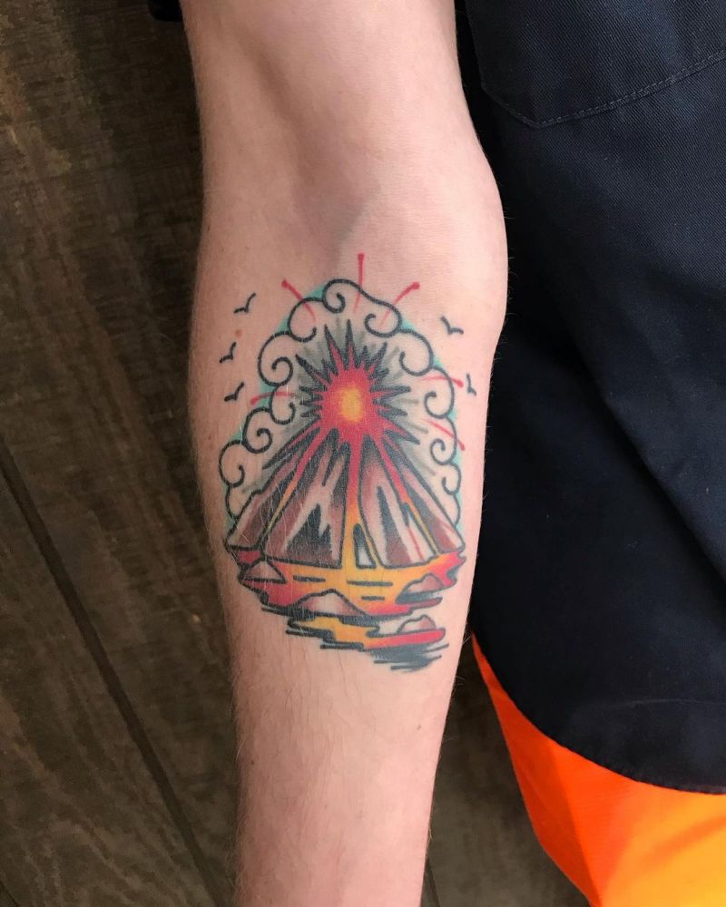 30 Pretty Volcano Tattoos for Inspiration