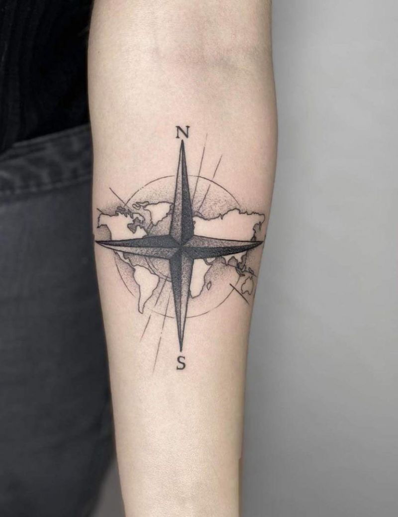 30 Unique World Map Tattoos Make You Love The World