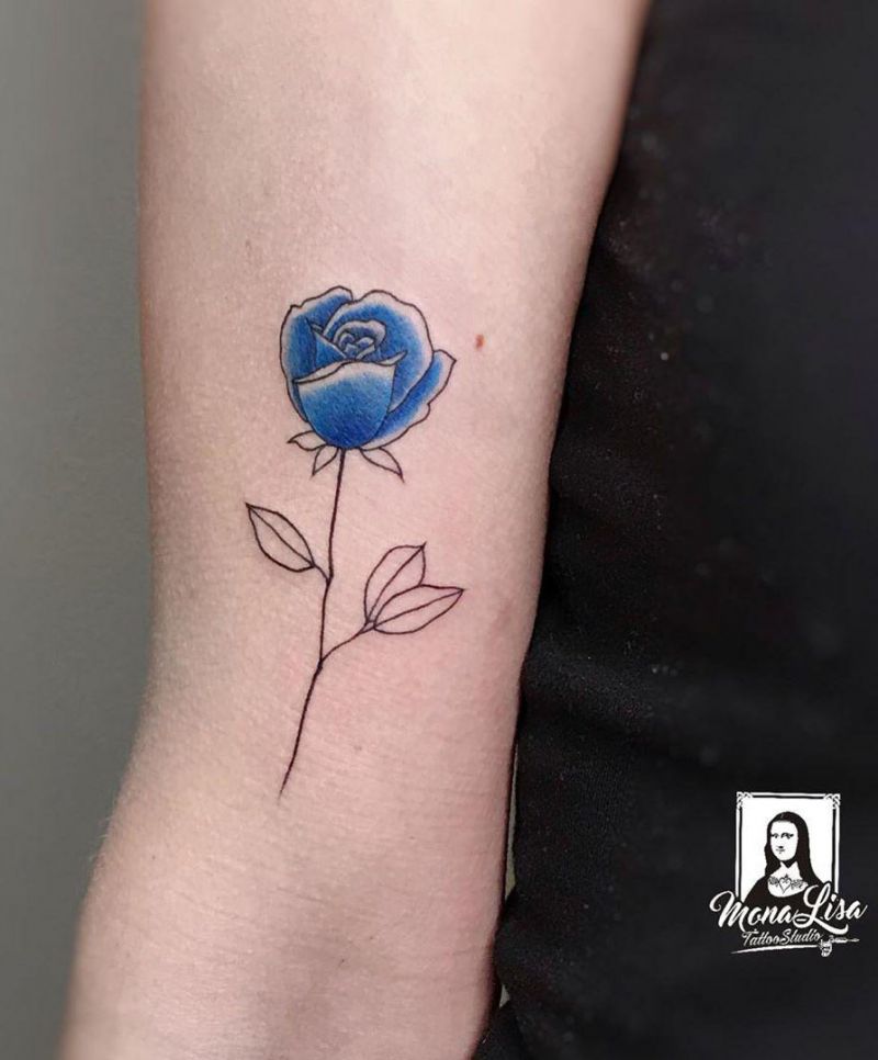 30 Pretty Blue Rose Tattoos You Must Try