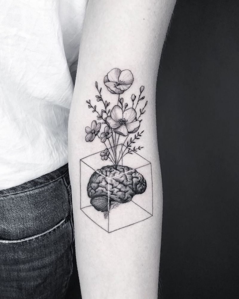 30 Pretty Brain Tattoos Make You Beautiful