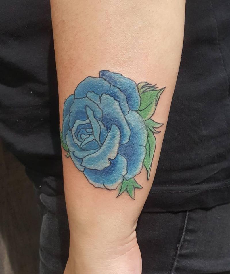 30 Pretty Blue Rose Tattoos You Must Try