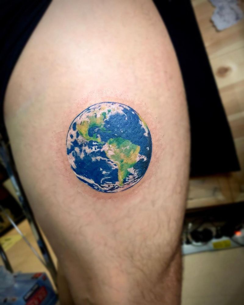 30 Pretty Earth Tattoos to Inspire You