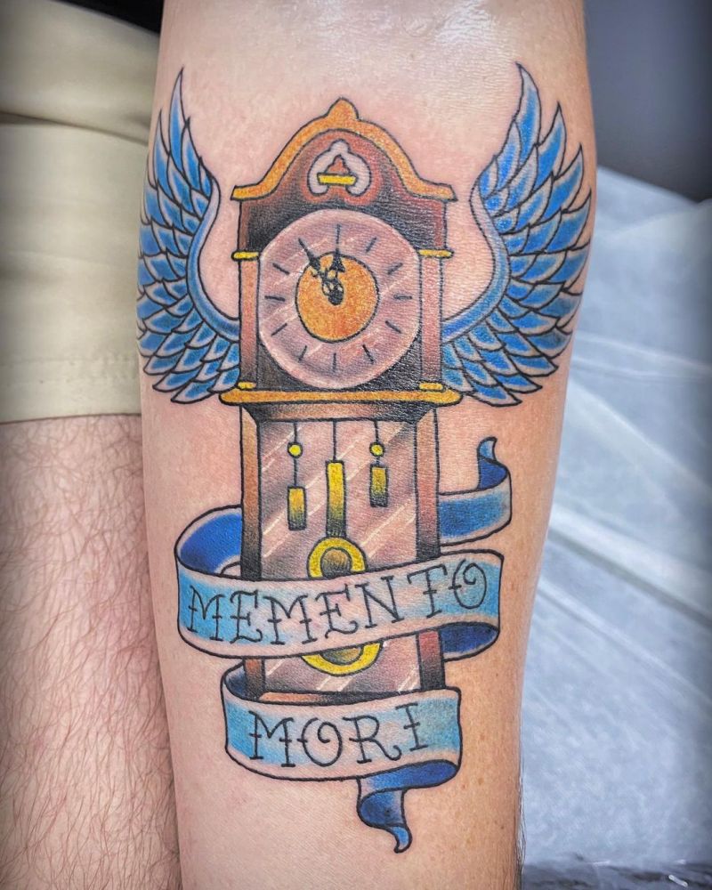 30 Pretty Grandfather Clock Tattoos for Inspiration