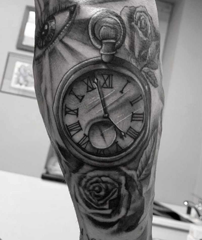 30 Pretty Pocket Watch Tattoos You Must Try