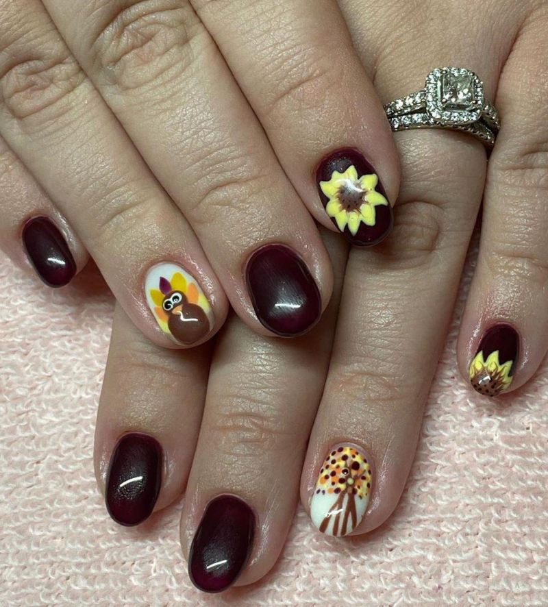 30 Trendy Thanksgiving Turkey Nails