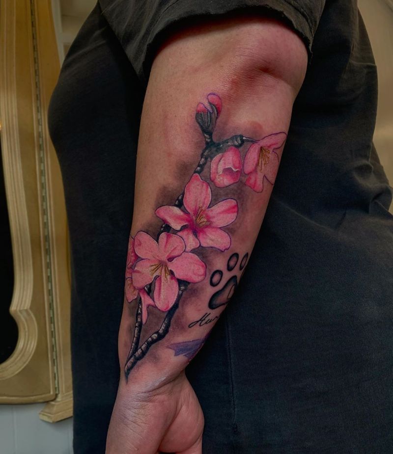 30 Pretty Cherry Blossom Tattoos Make You Charming