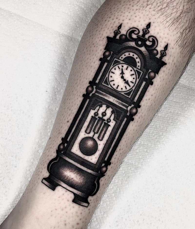 30 Pretty Grandfather Clock Tattoos for Inspiration