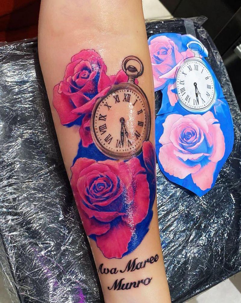 30 Pretty Stopwatch Tattoos You Will Love