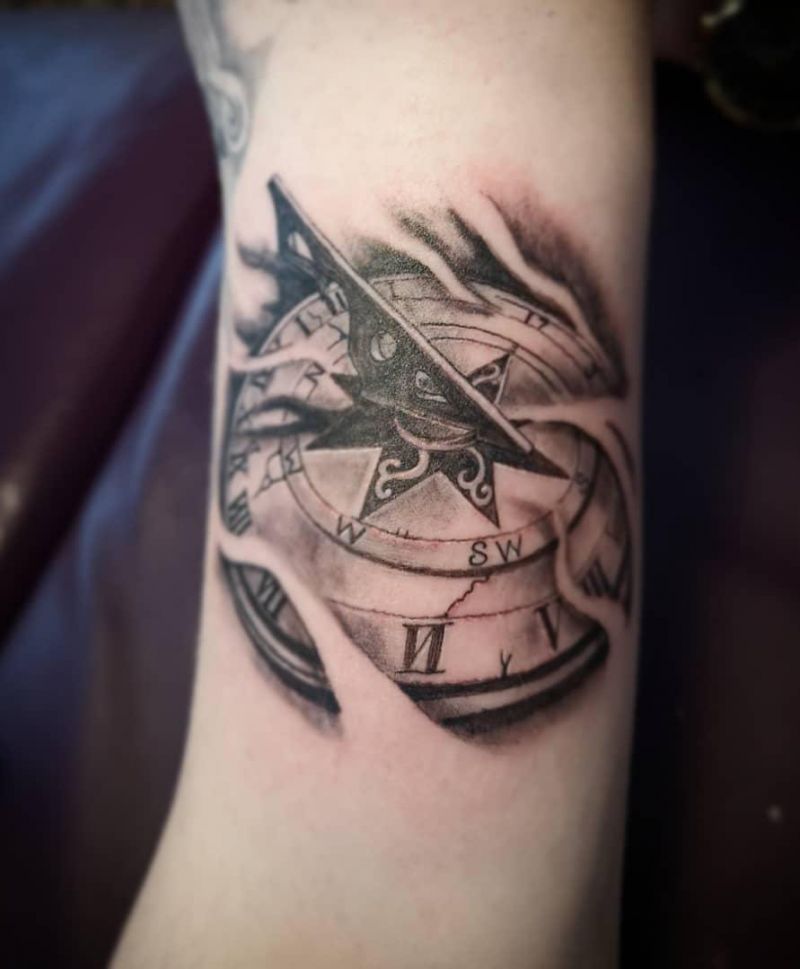 30 Amazing Sundial Tattoos to Inspire You