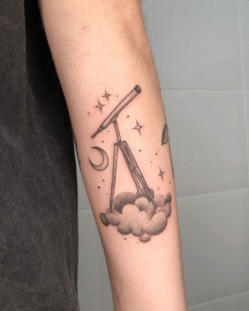 30 Pretty Telescope Tattoos You Will Love