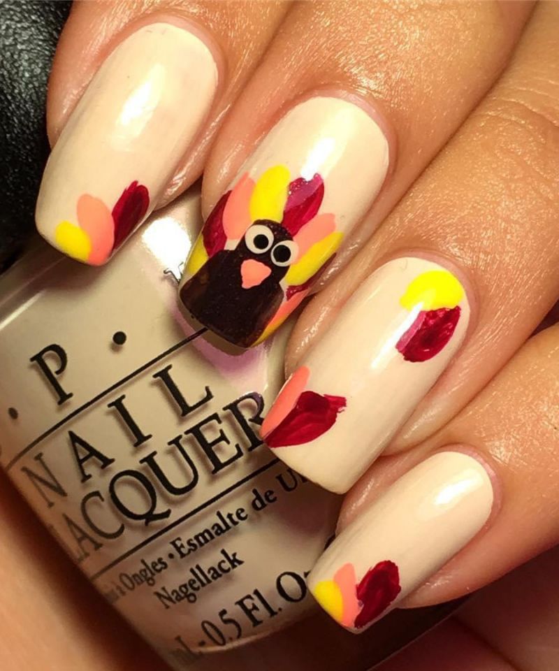 30 Trendy Thanksgiving Turkey Nails