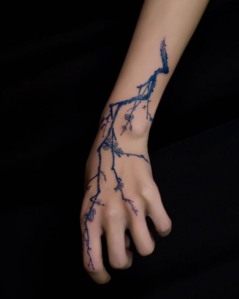 30 Pretty Blue Tattoos You Will Love