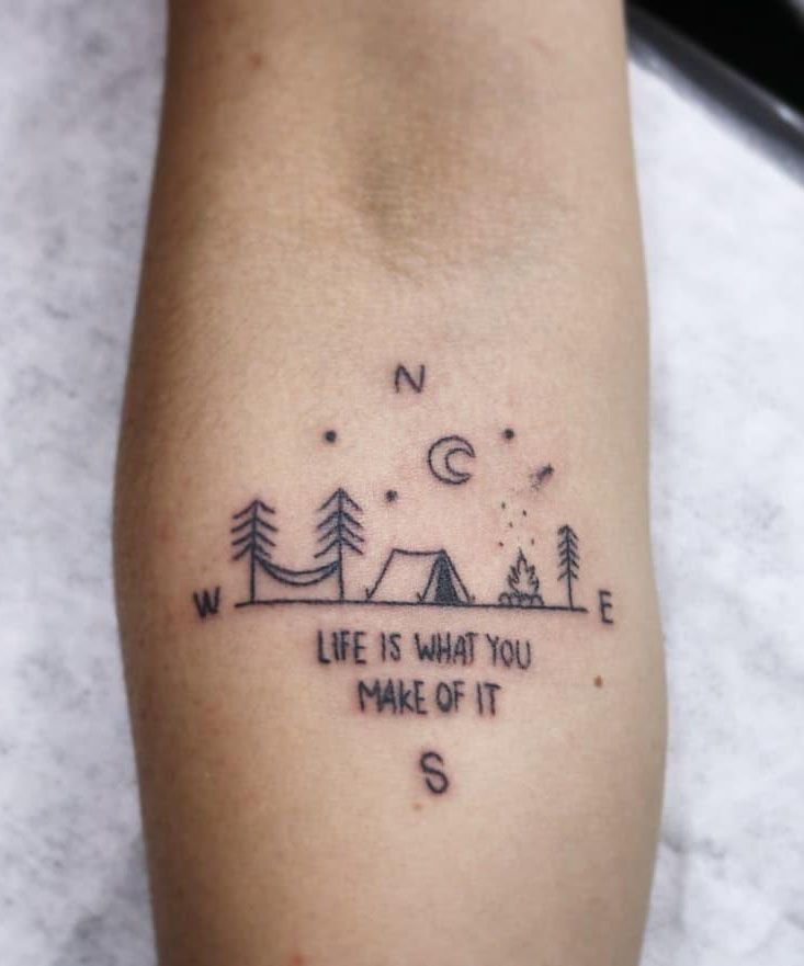 30 Pretty Camp Tattoos You Will Love