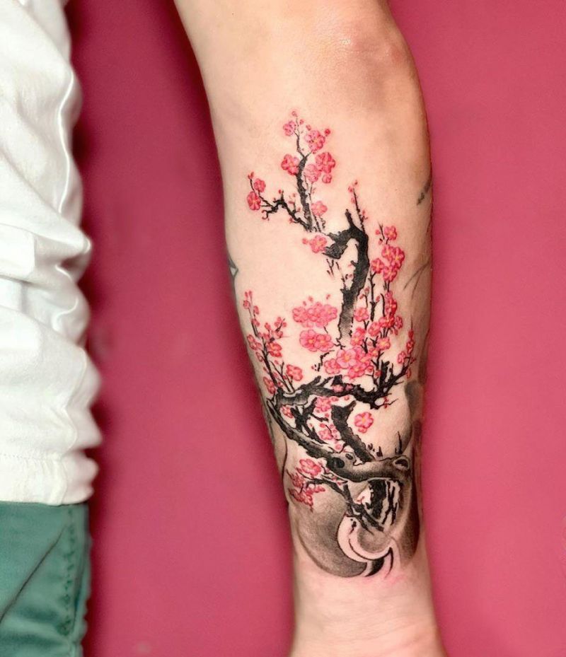 30 Pretty Cherry Blossom Tattoos Make You Charming