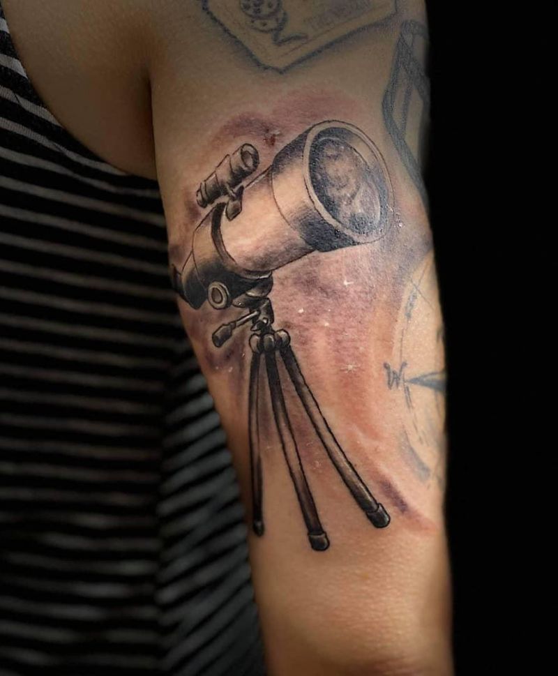 30 Pretty Telescope Tattoos You Will Love
