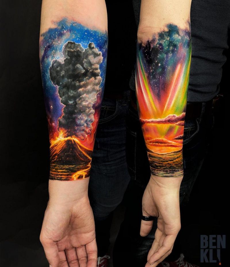 30 Pretty Volcano Tattoos for Inspiration