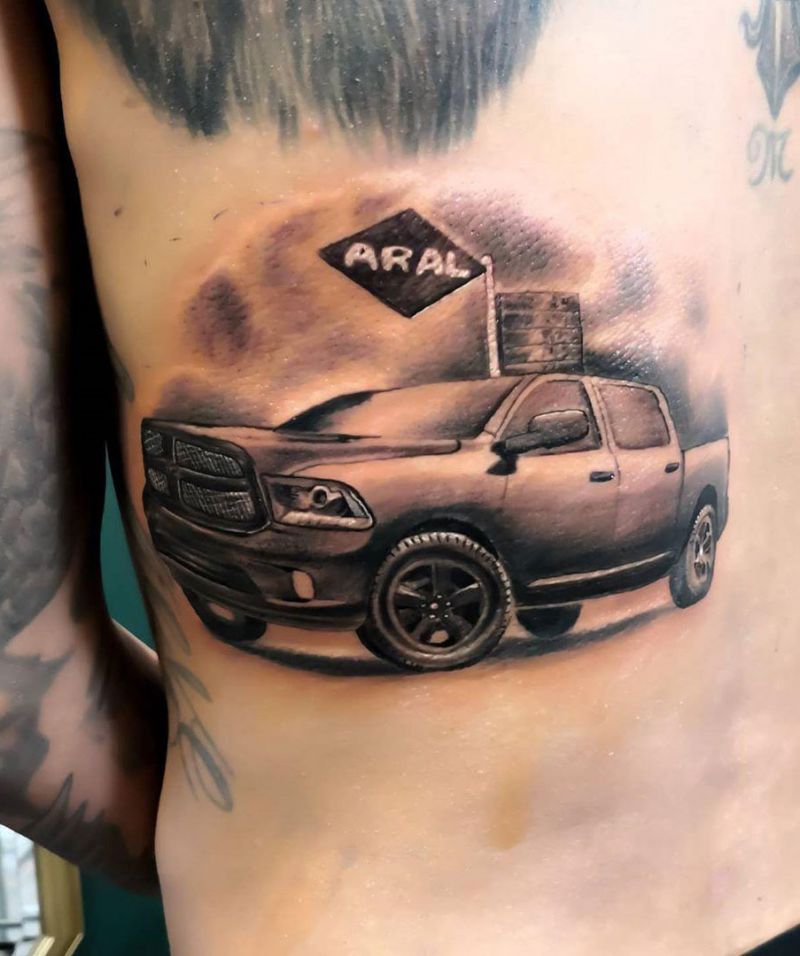 30 Pretty Car Tattoos for Inspiration