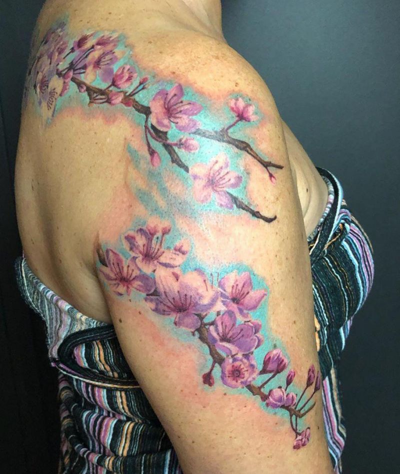 30 Pretty Cherry Blossom Tattoos Make You Charming