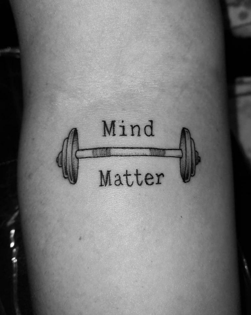 30 Pretty Dumbbell Tattoos to Inspire You