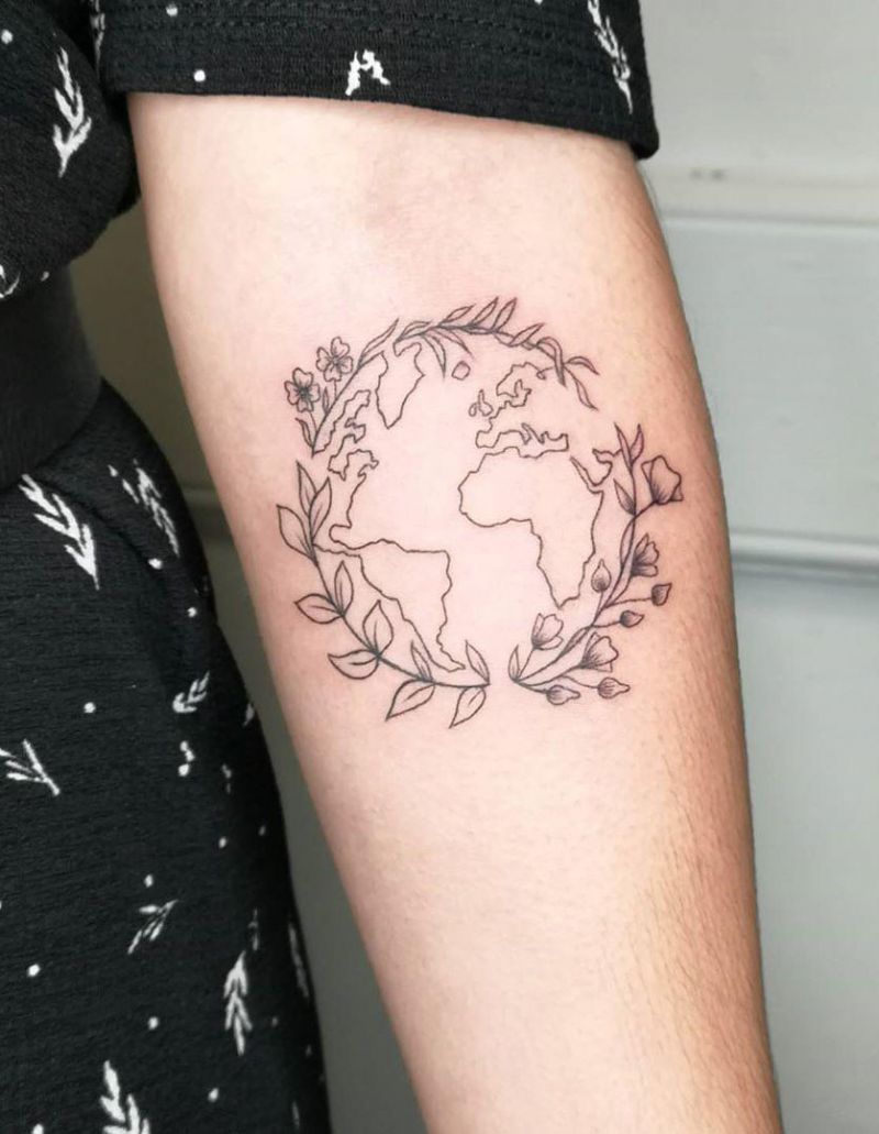 30 Pretty Earth Tattoos to Inspire You