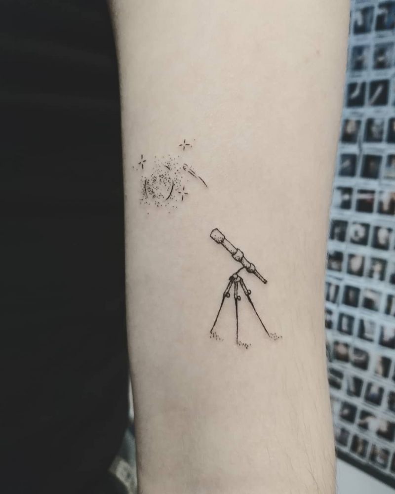 30 Pretty Telescope Tattoos You Will Love