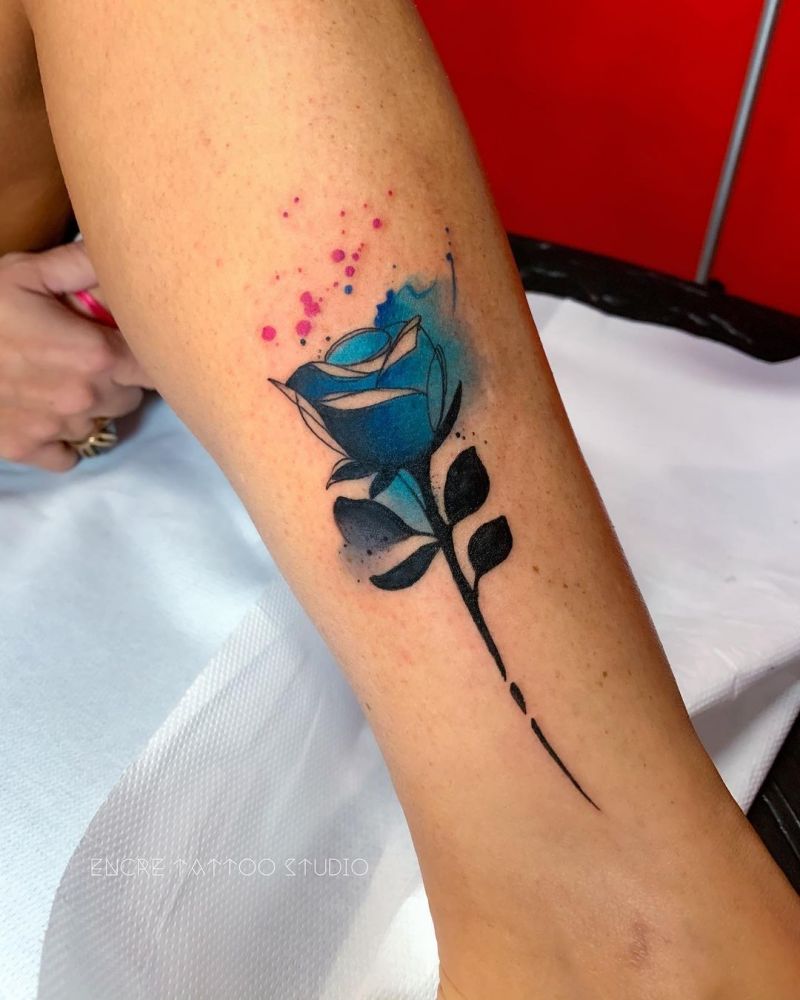 30 Pretty Blue Rose Tattoos You Must Try