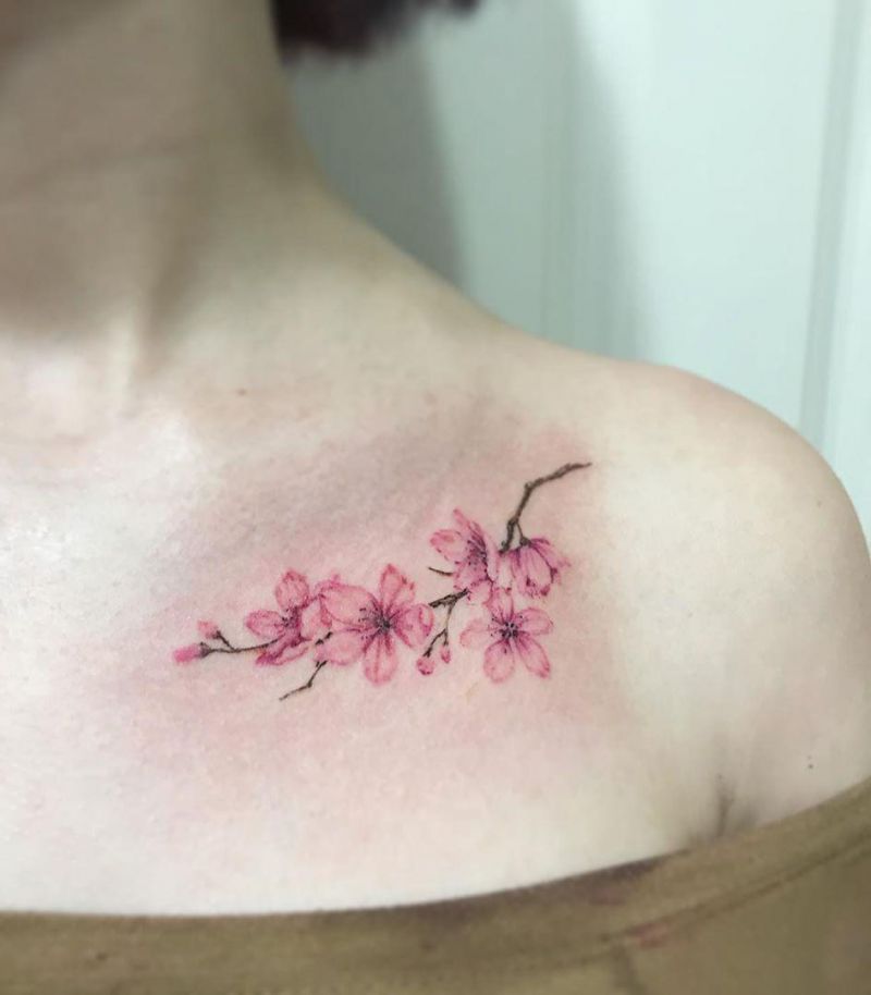 30 Pretty Cherry Blossom Tattoos Make You Charming