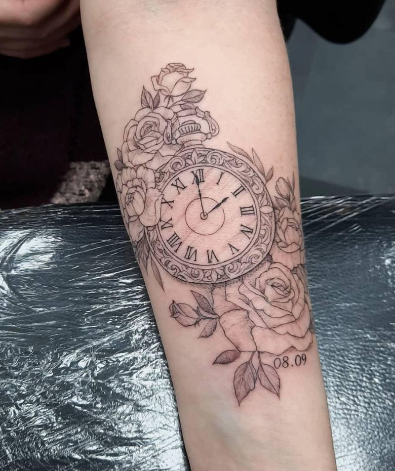 30 Pretty Pocket Watch Tattoos You Must Try