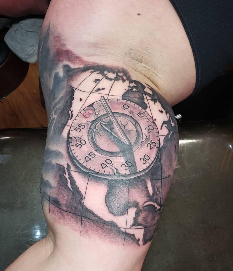 30 Amazing Sundial Tattoos to Inspire You