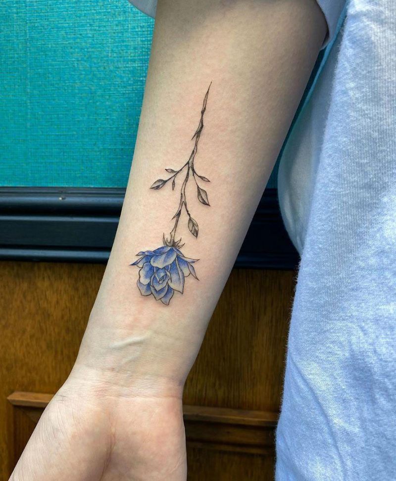 30 Pretty Blue Rose Tattoos You Must Try